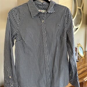 Vineyard Vines Navy and White Gingham Button-Down Shirt